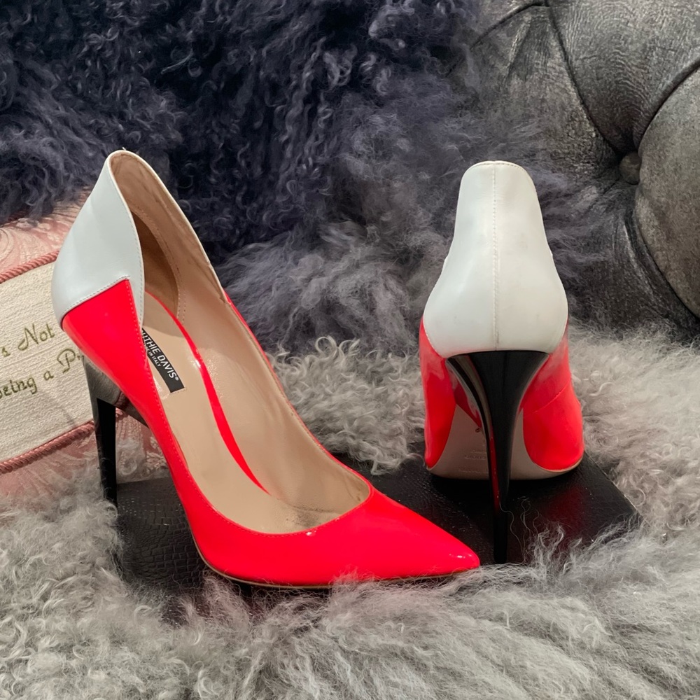Neon Pink and White Ruthie Davis Heels